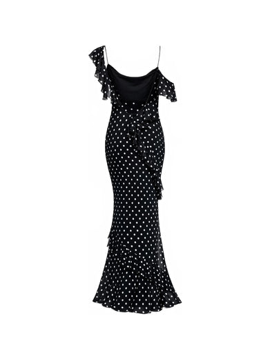 Polka Dot Georgette Maxi Dress
