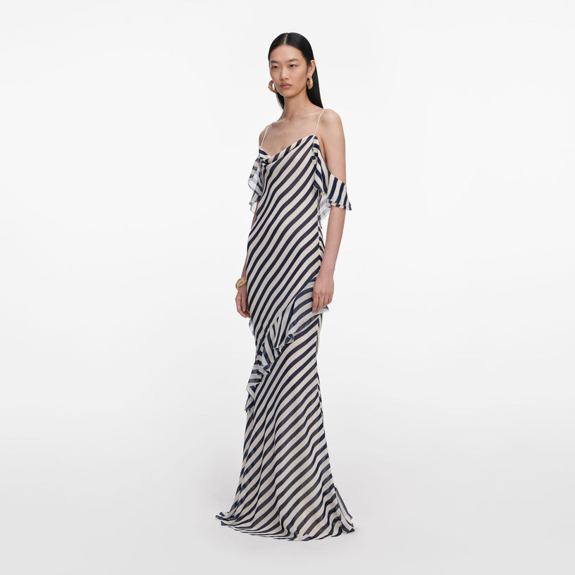 Stripe Georgette Maxi Dress