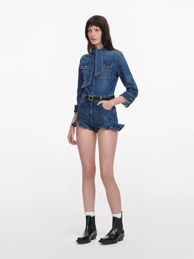 Denim Frill Playsuit