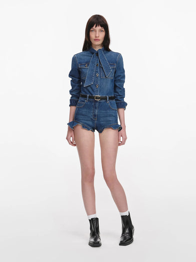 Denim Frill Playsuit