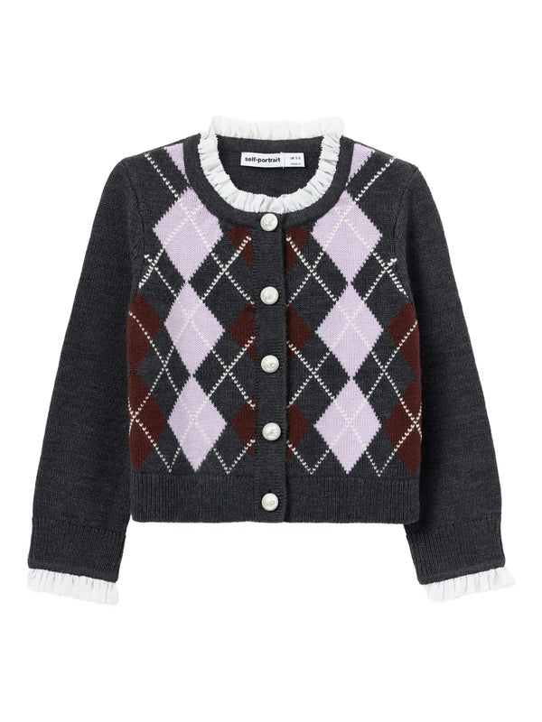 Argyle-patterned cardigan