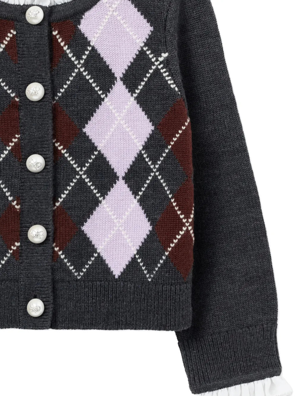 Argyle-patterned cardigan