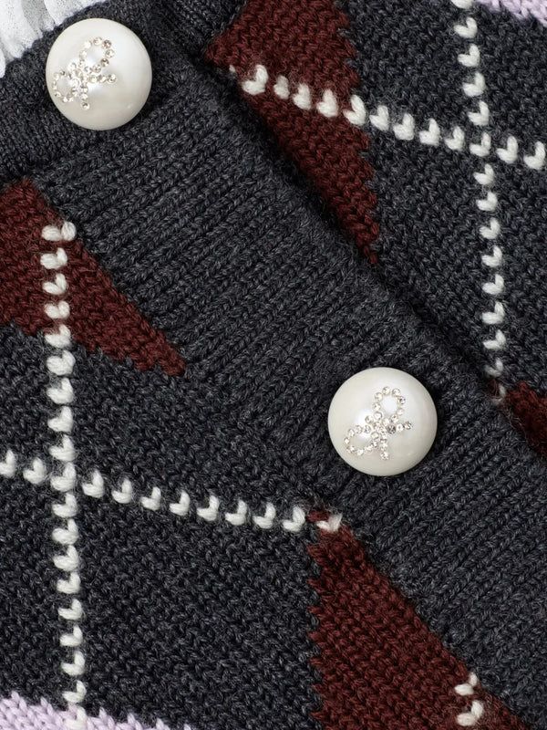 Argyle-patterned cardigan
