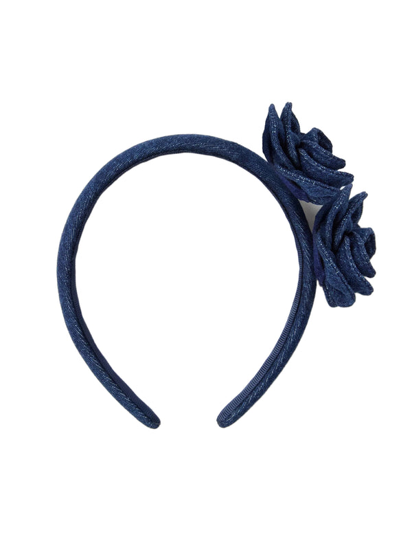 Denim flower headband