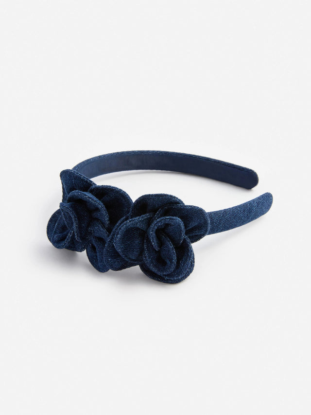 Denim flower headband