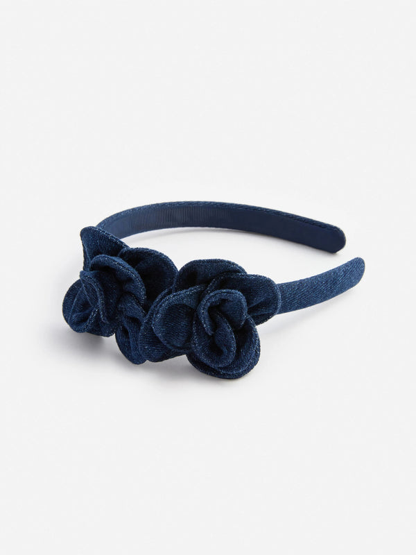 Denim flower headband