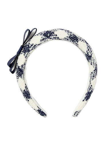 Checked bouclé hair band