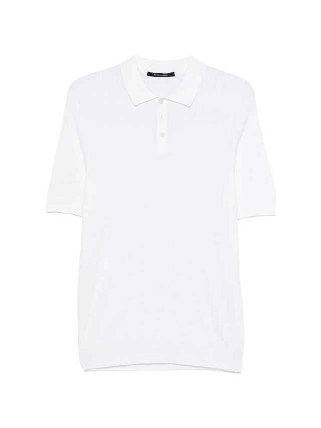 Polo shirt with cable knit