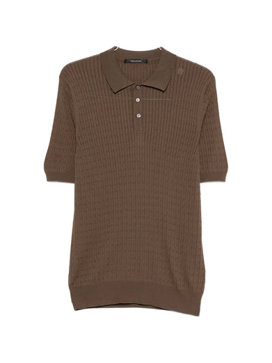 Polo shirt with cable knit