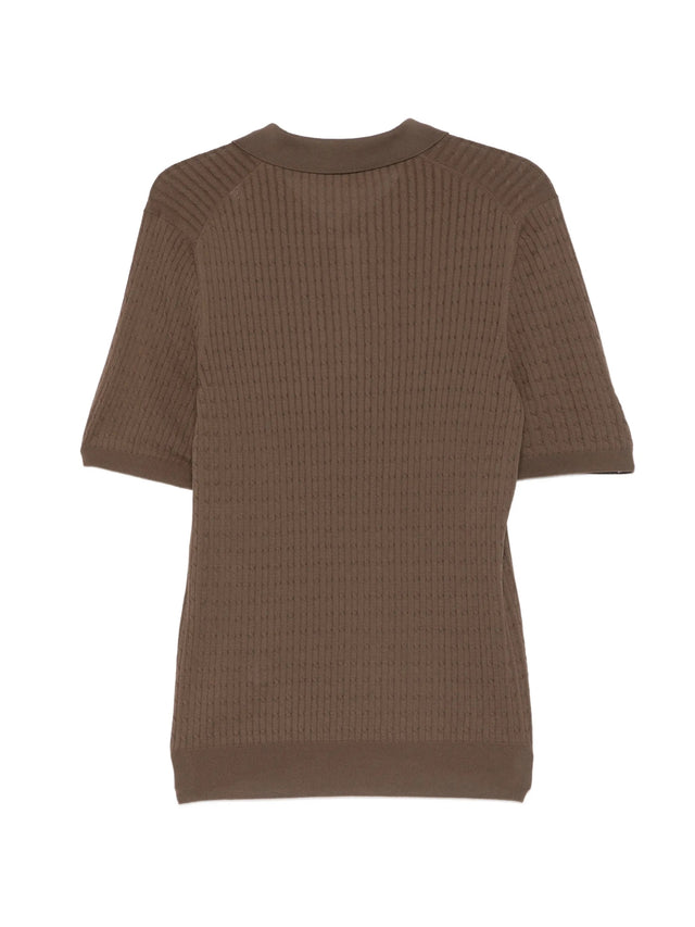 Polo shirt with cable knit