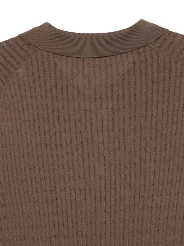 Polo shirt with cable knit