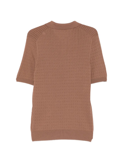 Polo shirt with cable knit