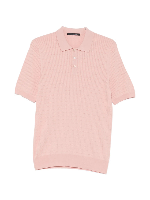 Polo shirt with cable knit