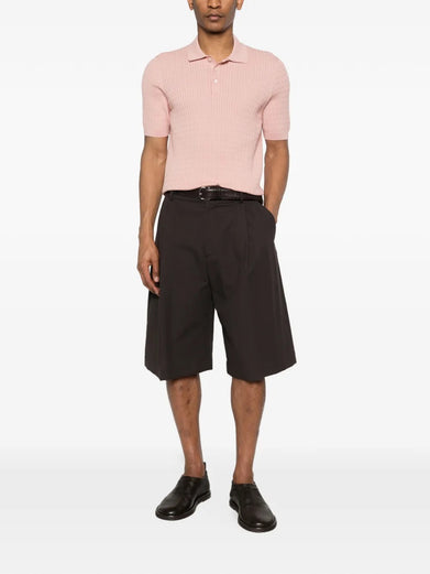 Polo shirt with cable knit