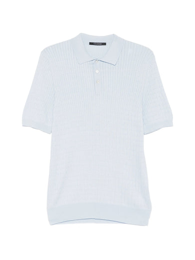 Polo shirt with cable knit