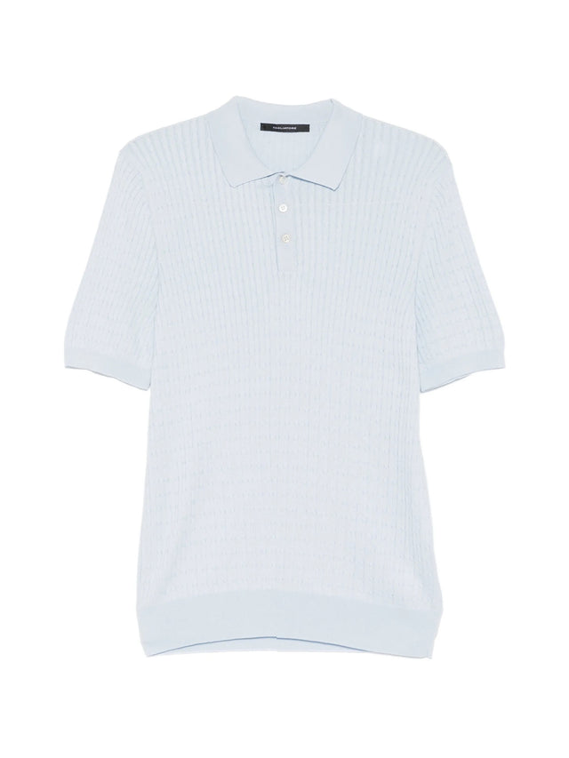 Polo shirt with cable knit