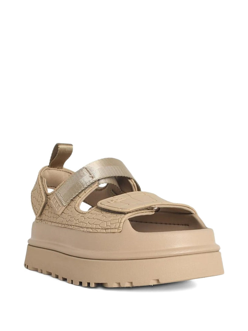 GoldenGlow Embossed Sandals