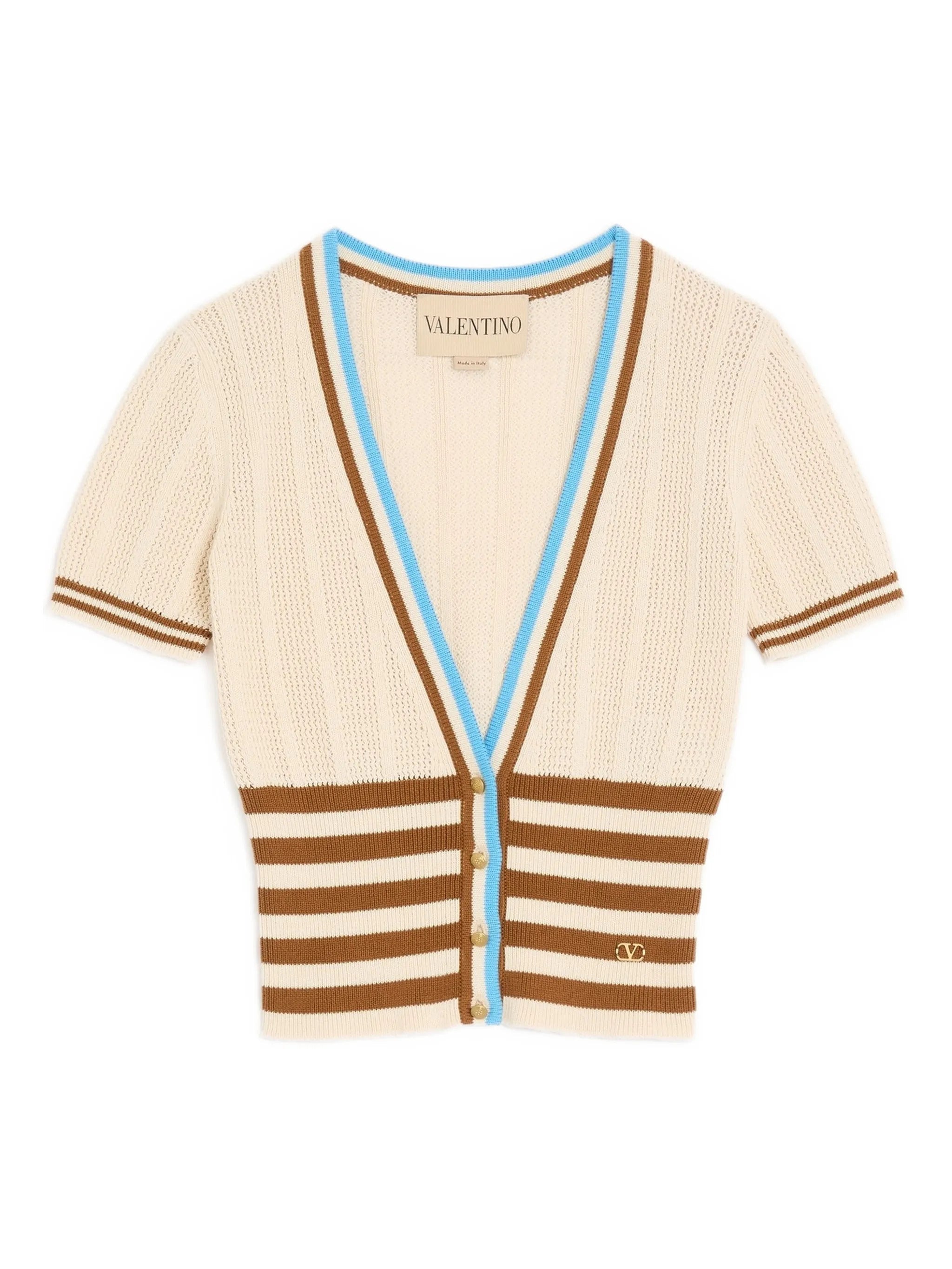 Striped Cardigan Valentino Garavani Beige | Grifo210