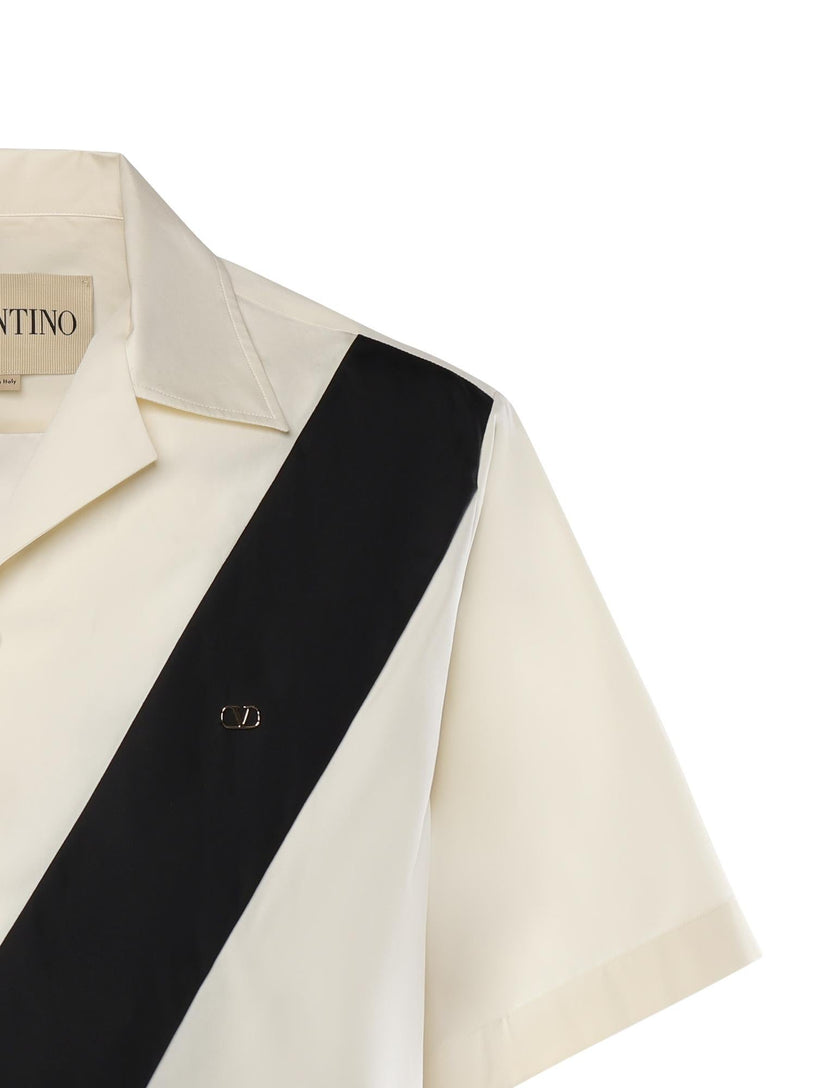 Bowling Shirt with Inlaid V and VLogo Patch