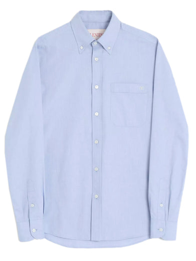 Cotton Oxford Shirt With Vlogo Embroidery