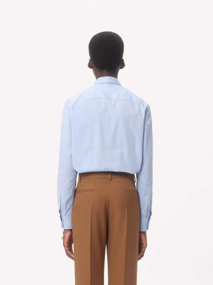 Cotton Oxford Shirt With Vlogo Embroidery