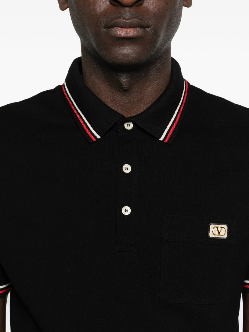 Polo Shirt With Vlogo Patch