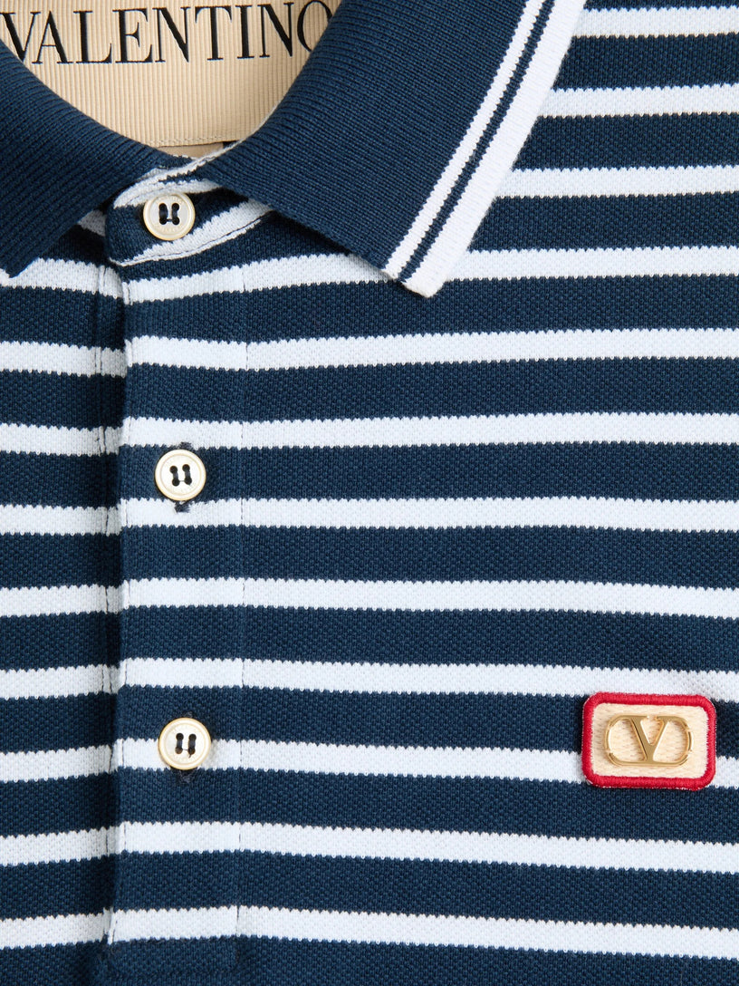 Polo Shirt With Vlogo Patch