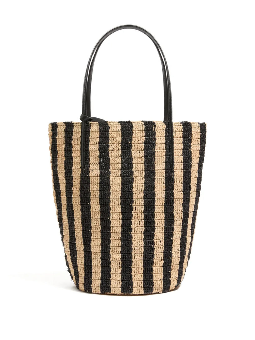 Valentino Garavani striped raffia shopping bag