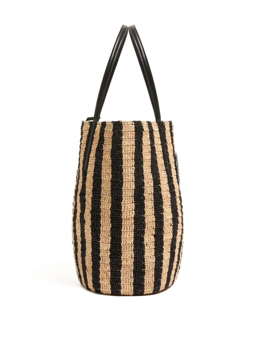 Valentino Garavani striped raffia shopping bag