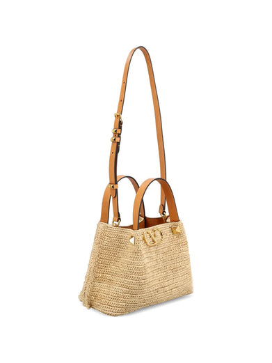Borsa shopping piccola Valentino Garavani in rafia