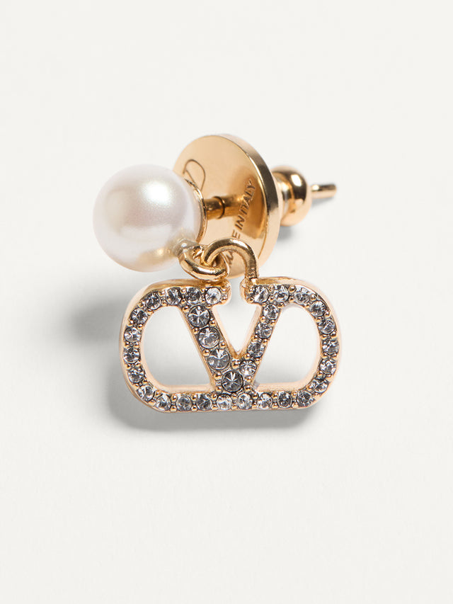 Vlogo Signature Earrings In Metal, Pearl And Swarovski® Crystals