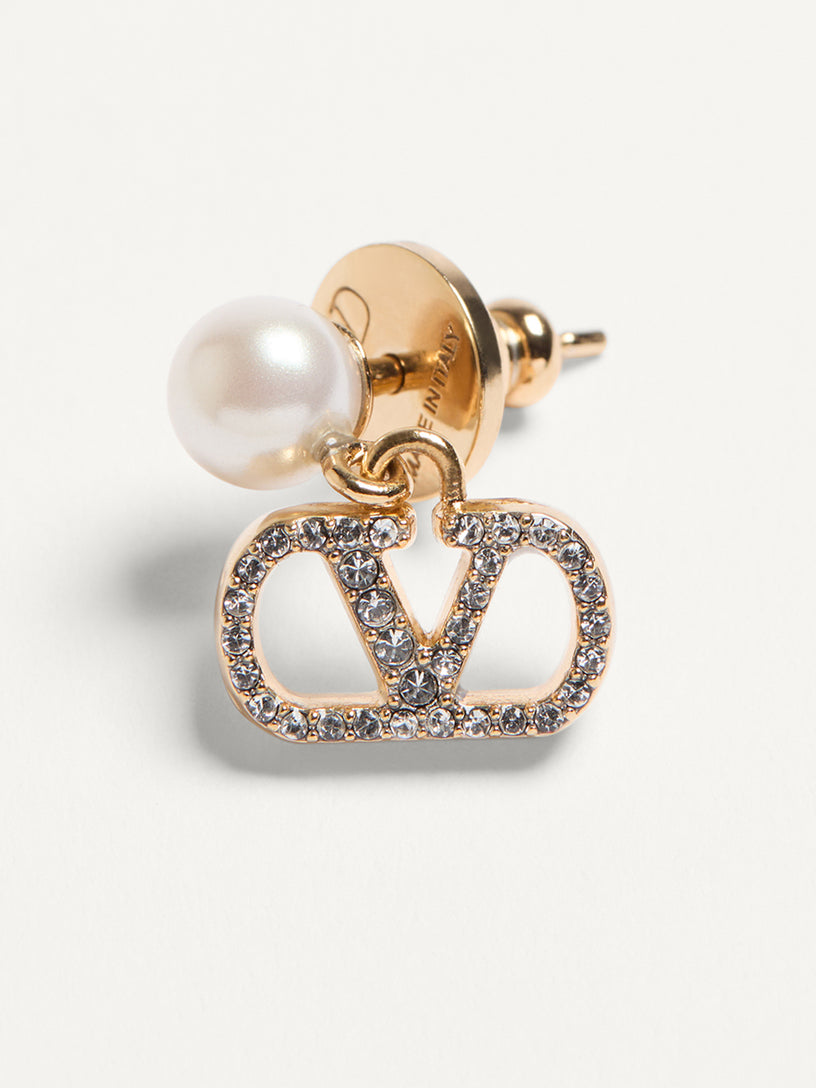 Vlogo Signature Earrings In Metal, Pearl And Swarovski® Crystals