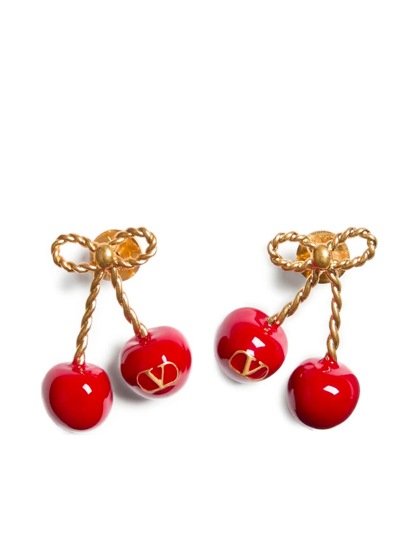 Cherryfic Metal and Enamel Earrings