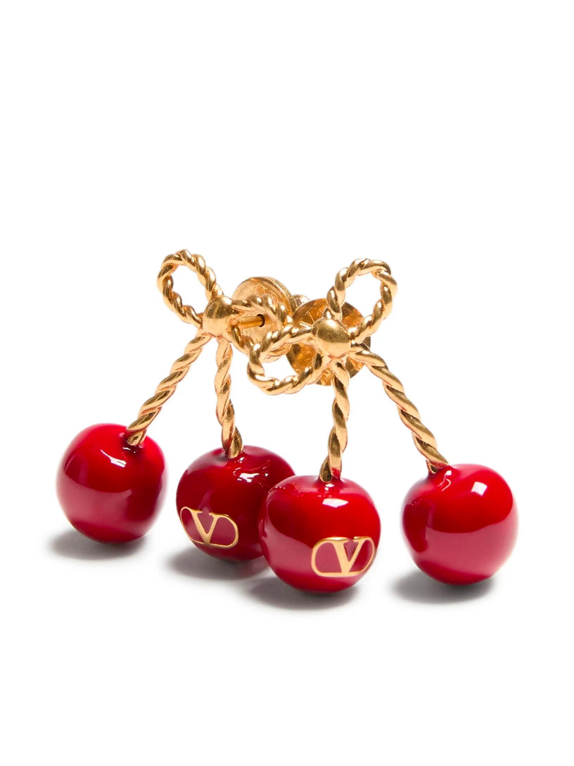 Cherryfic Metal and Enamel Earrings