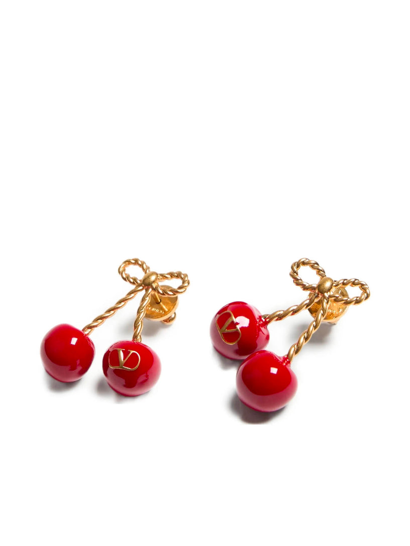 Cherryfic Metal and Enamel Earrings