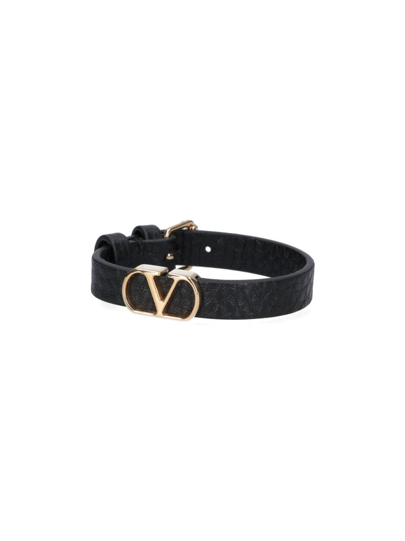 Vlogo Signature Grainy Calfskin Bracelet