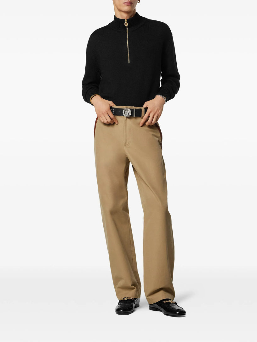 Wool-Blend Half-Zip Knit Sweater