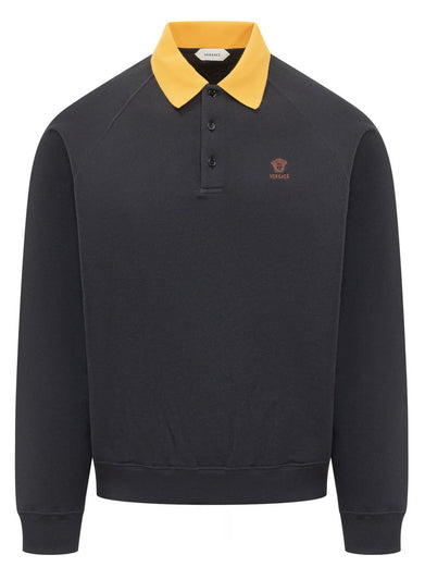 Felpa con colletto polo