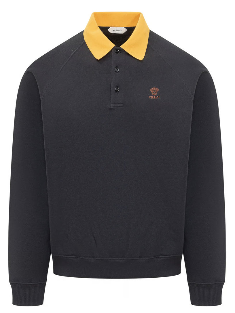 Felpa con colletto polo