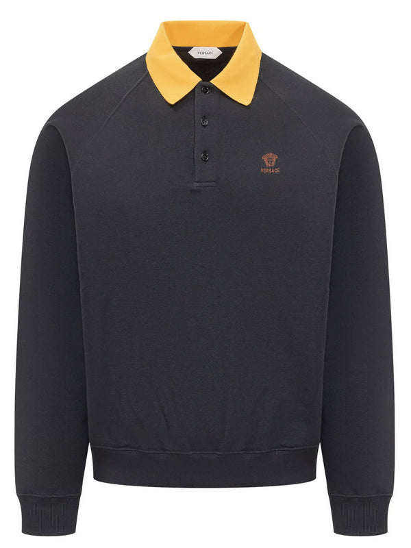 Polo collar sweatshirt