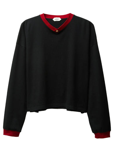 Long-sleeved T-shirt in stretch cotton jersey