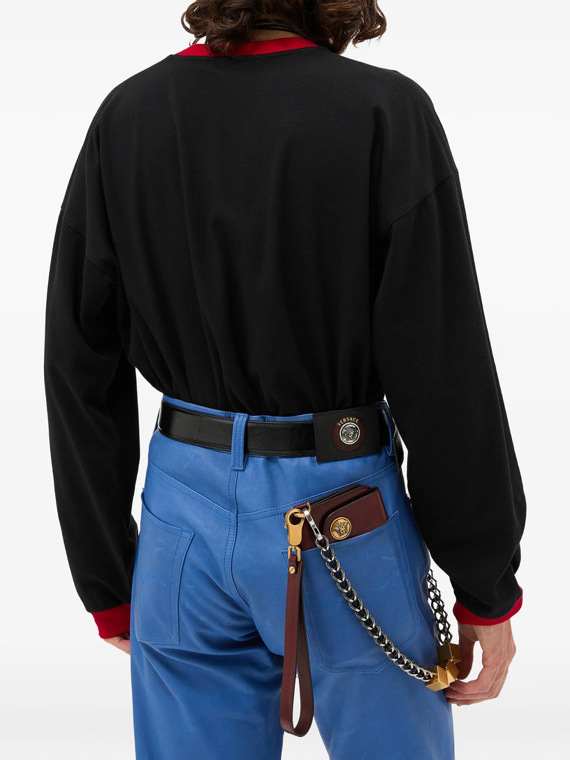 Long-sleeved T-shirt in stretch cotton jersey