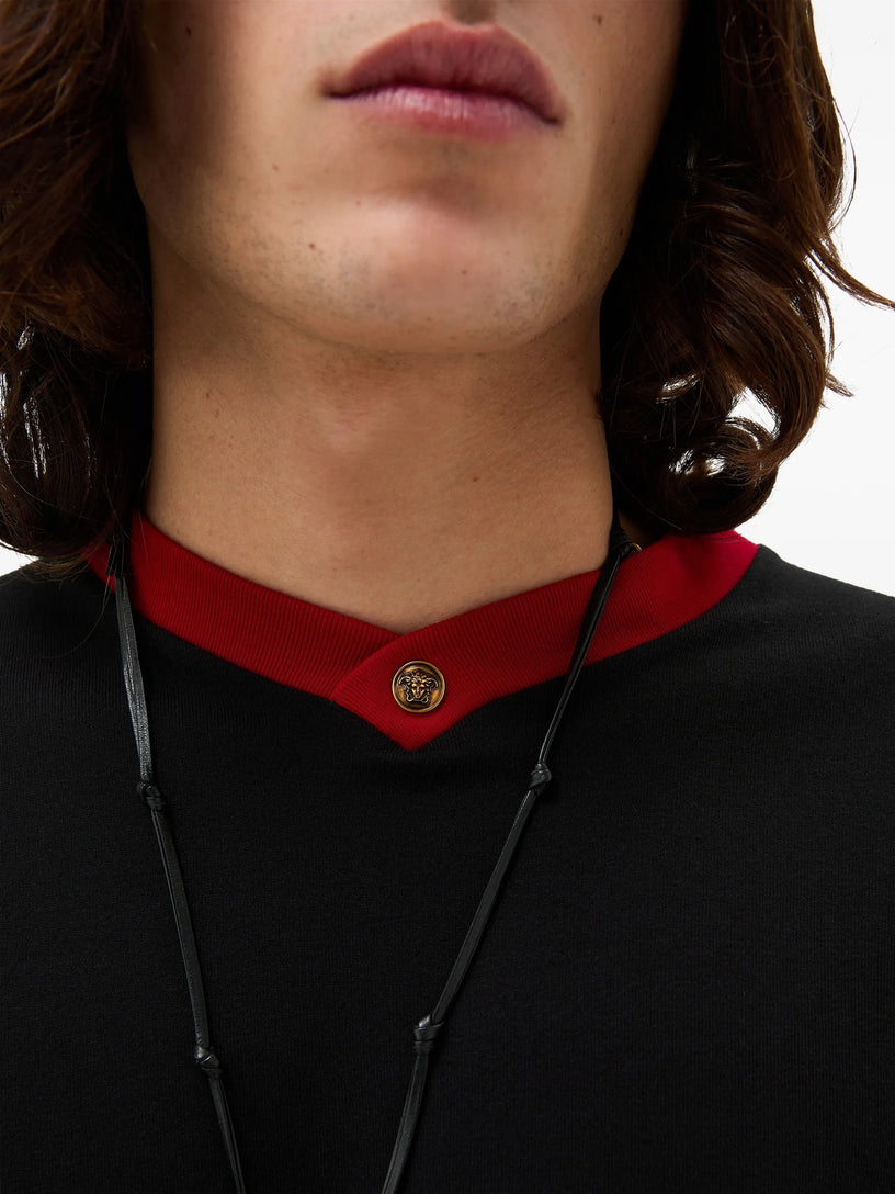 Long-sleeved T-shirt in stretch cotton jersey