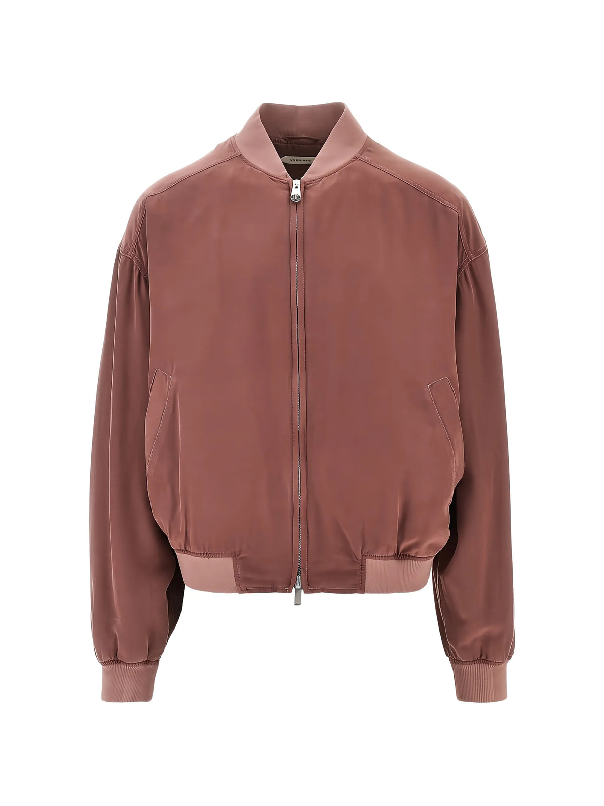 Blouson in popeline di seta tinta in capo