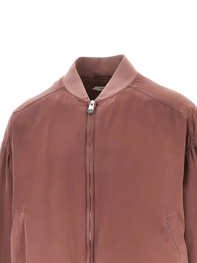 Blouson in popeline di seta tinta in capo
