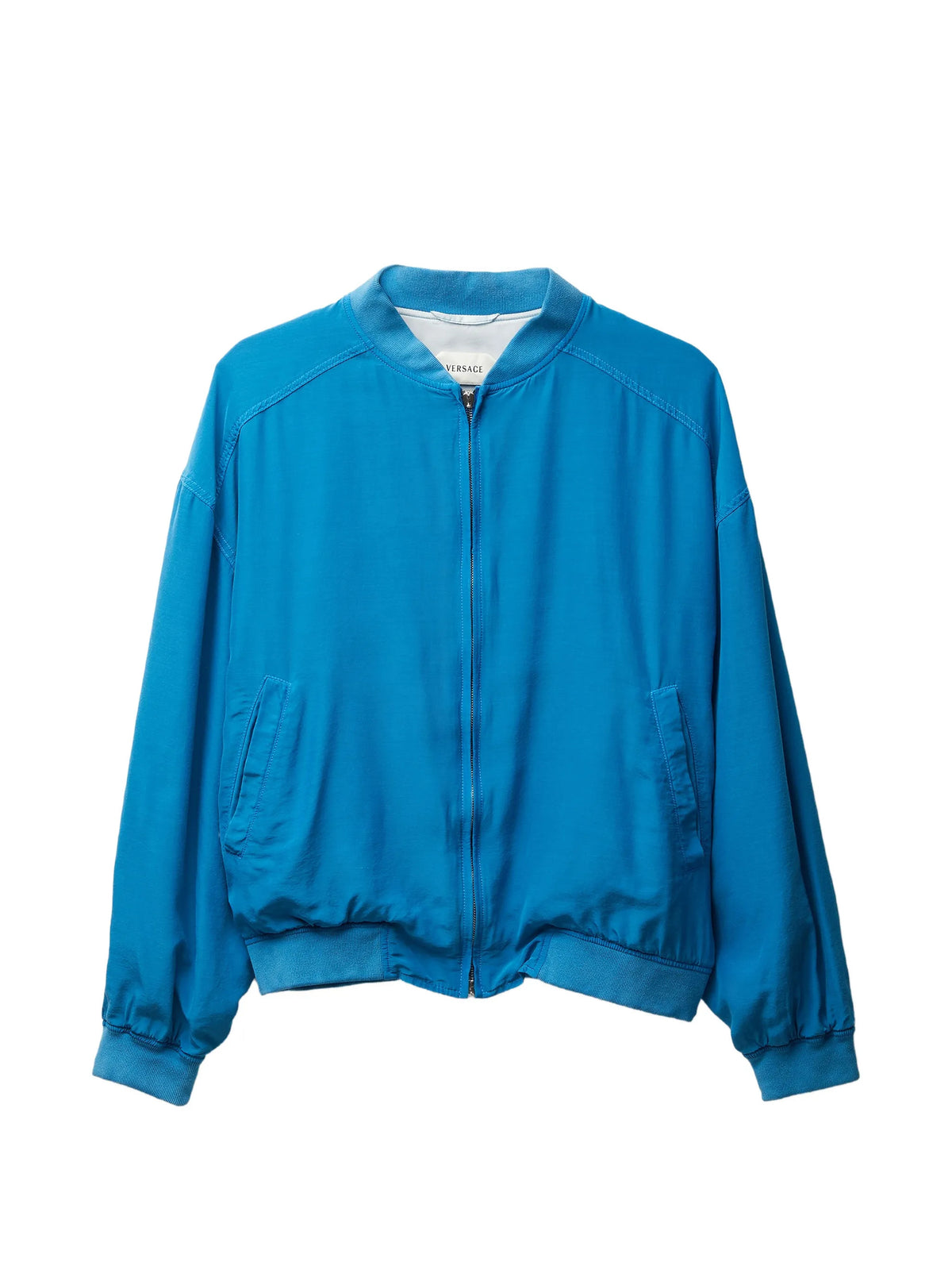 Blouson con zip in popeline di seta