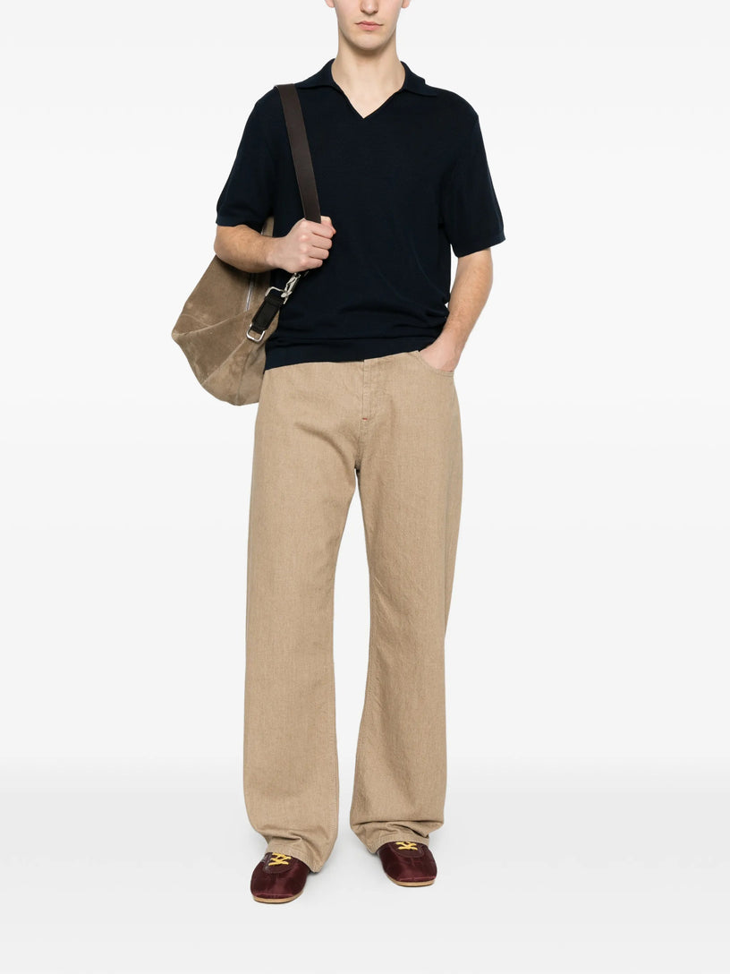 Cotton knit polo shirt