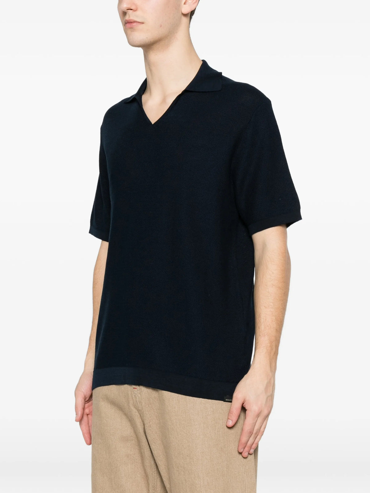 Cotton knit polo shirt