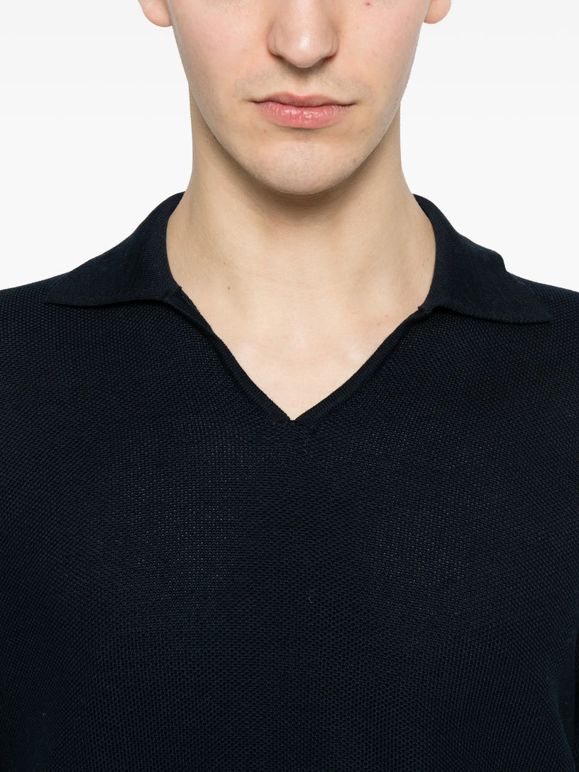Cotton knit polo shirt