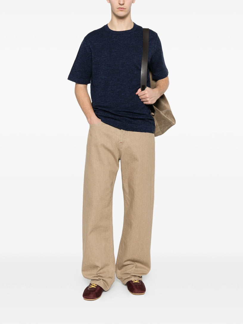 Cotton and linen T-shirt